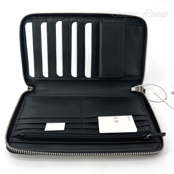 ⚡️SOLD! NEW GUCCI Black Leather Micro GG Guccissima Zip Around Large Wallet - Picture 5 of 13